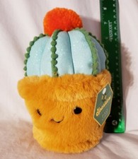 New 7" Plush Saguaro Cactus Green Stem Orange Flower Mothers Day FAO Sparklers