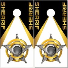 Sherriff Badge Cornhole Wrap Bag Toss Skin Decal Sticker