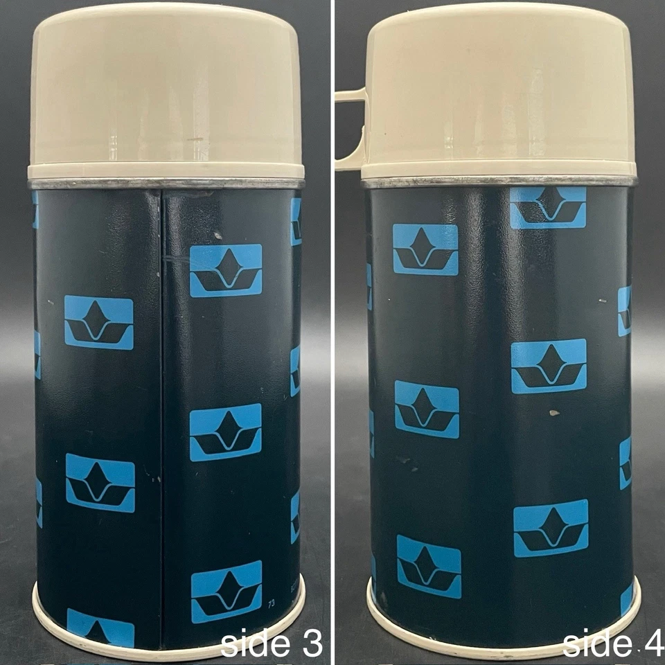 King Seeley Thermos 瓶 2867 蓝色蓝色真空瓶 c1970 年代美国 6.5"t 8 盎司 — 第 4/4 张图片