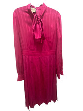 Gucci Silk Midi Dress Fuschia Pink Size 44 FW'23 Est Retail $4995