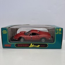 Nib Anson 30301-w Ferrari Dino 246 Gt Diecast Model Car 118 Scale Red