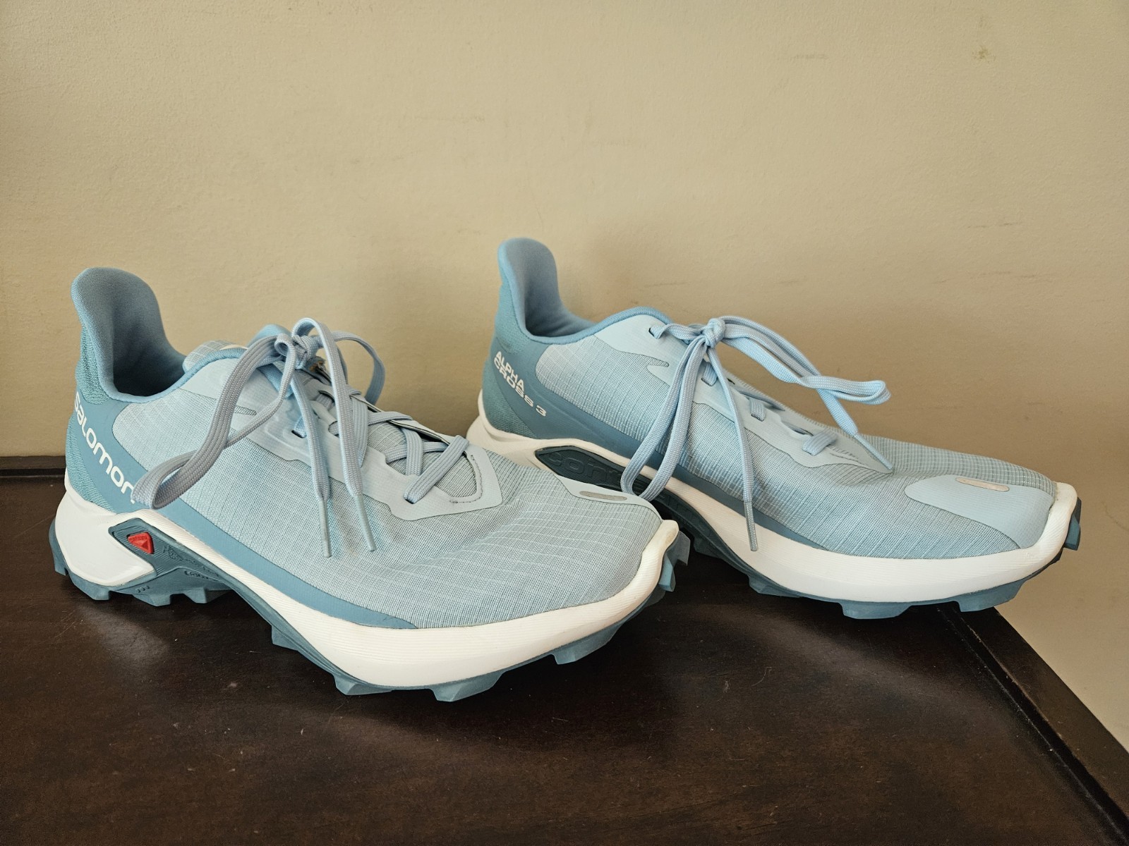 Scarpe donna Salomon Alpha Cross 3 taglia 8 trail running escursionismo contagrip blu cielo