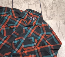 Vintage Wrangler Mens Shirt XL 17.5/35 Multi Plaid X-Long Tails Pearl Snap Up