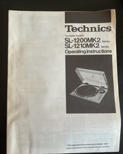 Technics SL-1200MK2 /SL-1210MK2 Manual Operating Instructions Original Copy