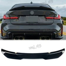 Gloss Black Rear Trunk Spoiler Wing PSM Style For BMW G20 330i G80 M3 2019-2024