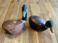 Vintage Duck Mallard Wilson Carved Painted Wooden Golf Club Head Driver Lot