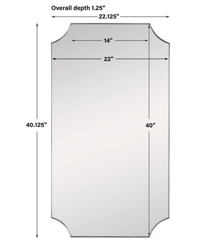 Lennox - 40.13 Inch Scalloped Corner Mirror Uttermost 09727 - Picture 7 of 7