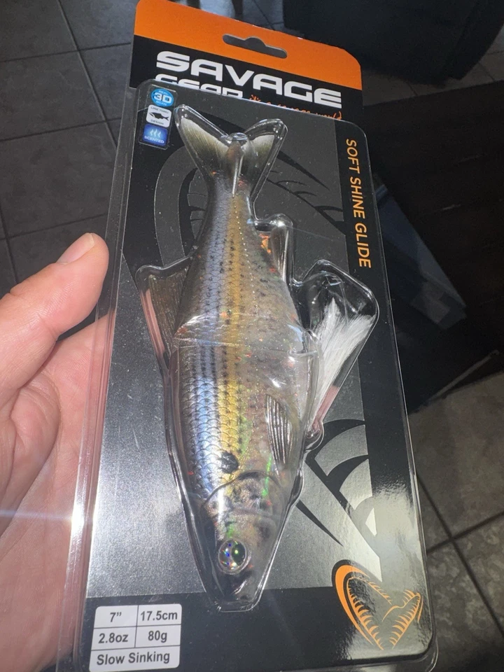 Savage Gear 3D Line Thru Soft Shine Glide - Threadfin Shad - 7” 2.8oz pia lenta - Imagem 3 de 4