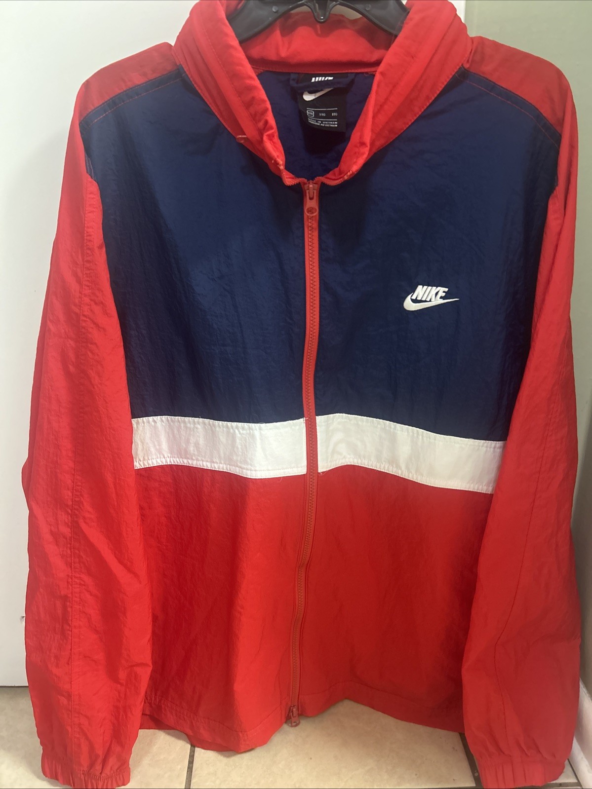 SACAI X NIKE Giacca a vento Nike Xxl rosso bianco e blu