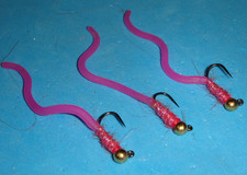 MOSCHE PESCA A MOSCA - Rosa SQUIRMY WORM EURO JIG Ninfe (TNG) taglia #10 (6 pz.)