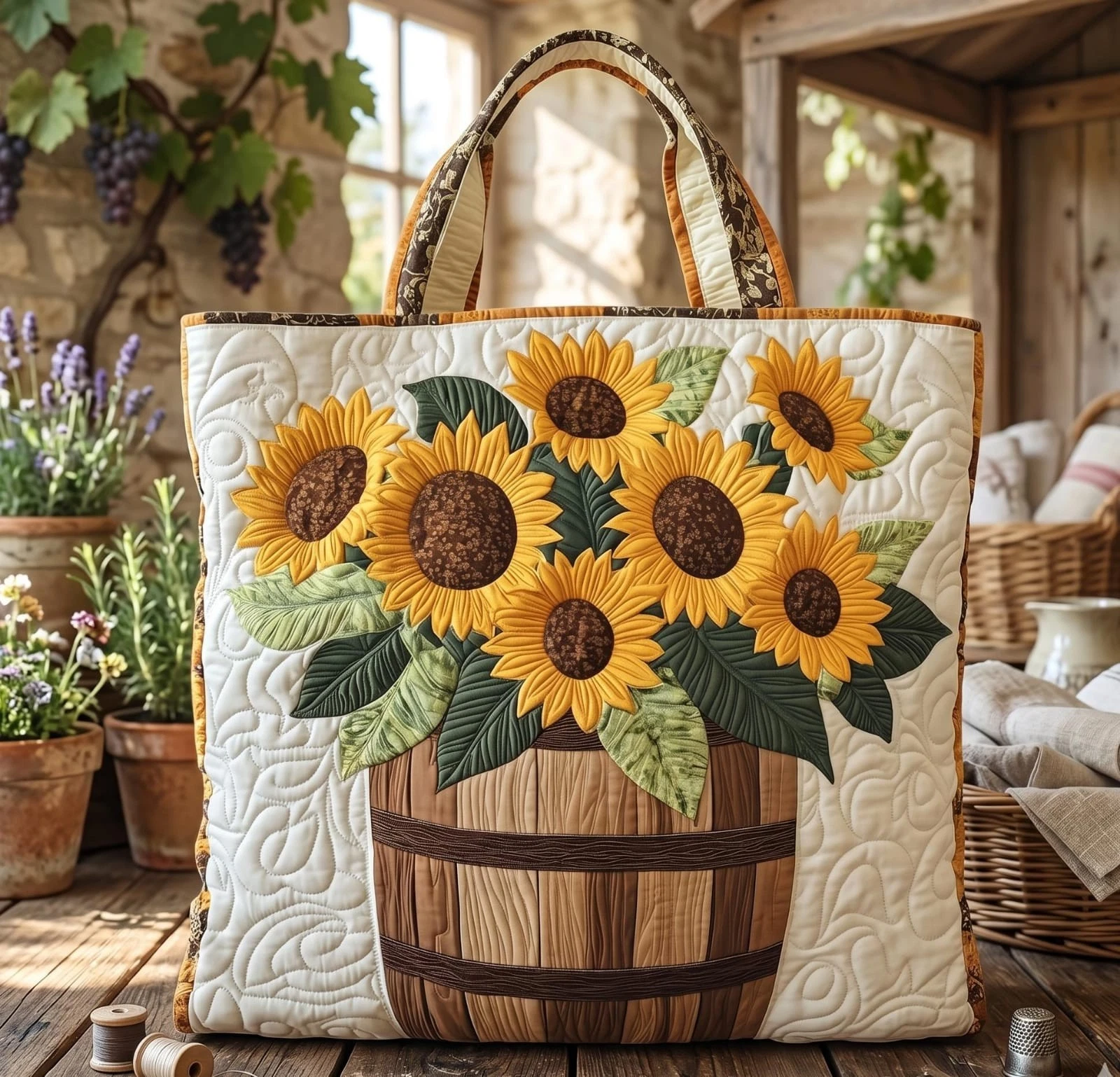 Quilted Shoulder Tote Bag