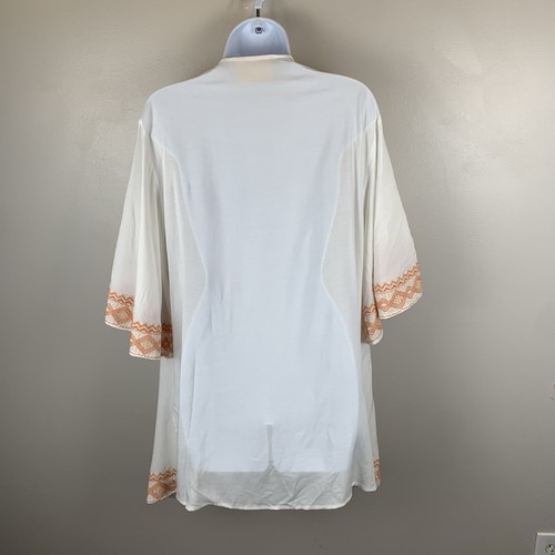 Savanna Jane Kimono Topper Womens Size Medium White Embroidered Bell Sleeves - Picture 3 of 12