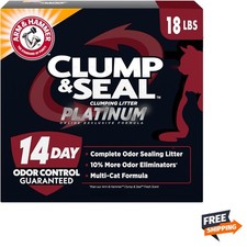 Clump  Seal Platinum Cat Litter, 14-Day Odor Control - Rock-Hard Clumps, 18 lbs