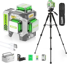 Huepar Pro 3 x 360° Laser Level Self Leveling with 50inch Tripod