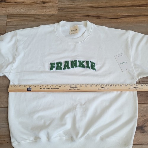 Frankie Varsity Sweatshirt Large weiß 100% Bio Baumwolle mit Etikett LESEN - Bild 11 von 17