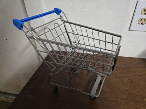 Walmart Metal Miniature Shopping Cart Grocery Replica with Wheels 10x9.5x7 Decor