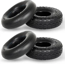 4.10/3.50-4 Replacement Tire and Inner Tube Set, 2 Pack, 10" Heavy Duty Tire and