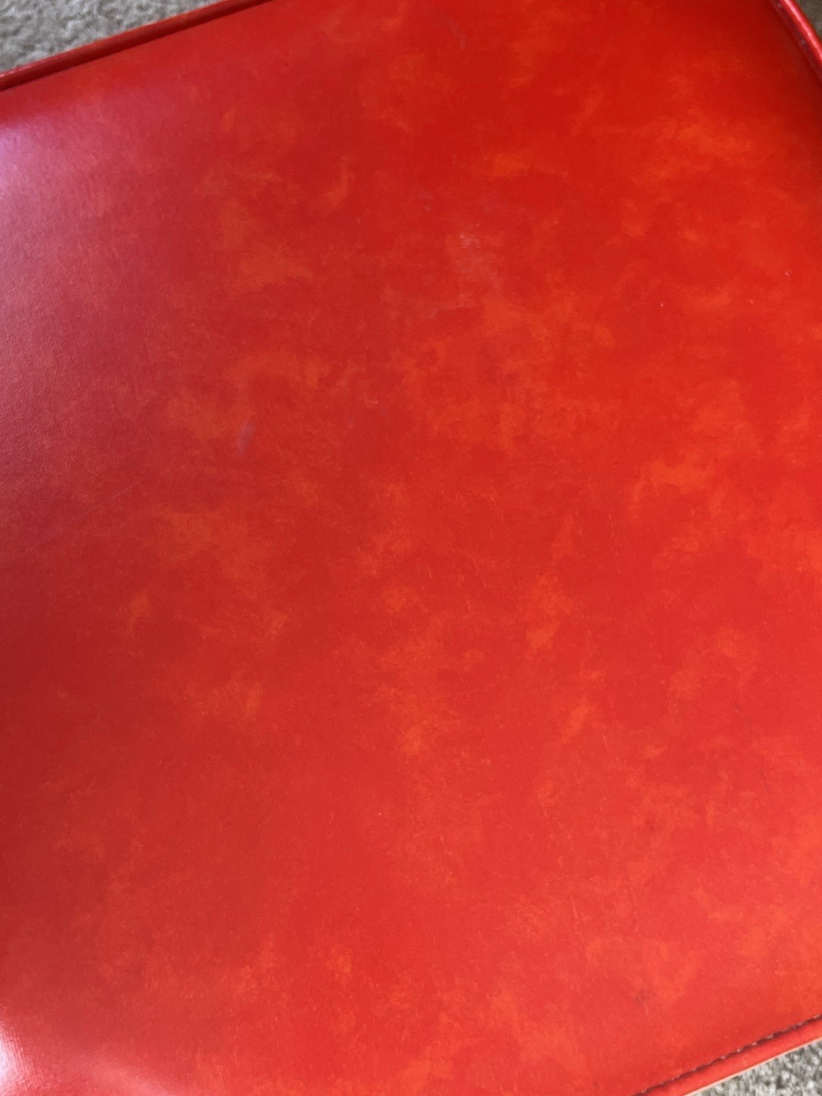 Vintage MCM Ethan Allen (?) Stacking Foot Stool BRIGHT RED Ottoman ~ VERY NICE!