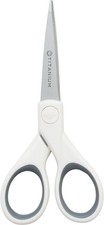 Westcott 5" Micro-Tip Fabric Scissors with Titanium-Bonded 5-Inch, White/Grey