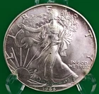 1986 American Silver Eagle 1 oz .999 Silver Toned