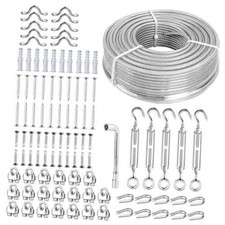 3/16 Wire Rope Kit, 165ft Vinyl Coated Galvanized Cable with M5 Turnbuckles |