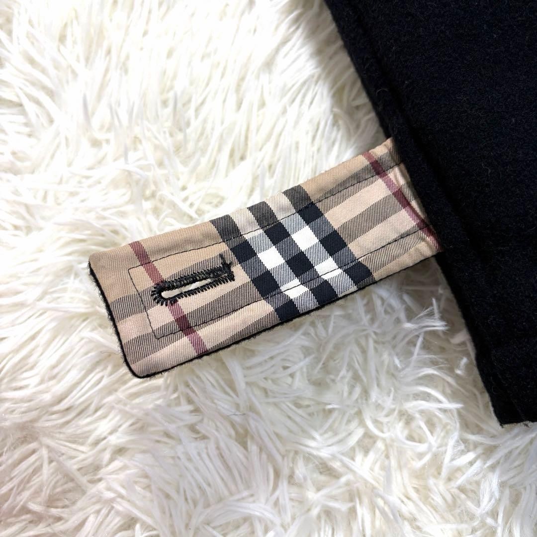 Burberry BLACK LABEL Nova Check Duffle Coat Black Size L rare Men's From Japan thumbnail 12