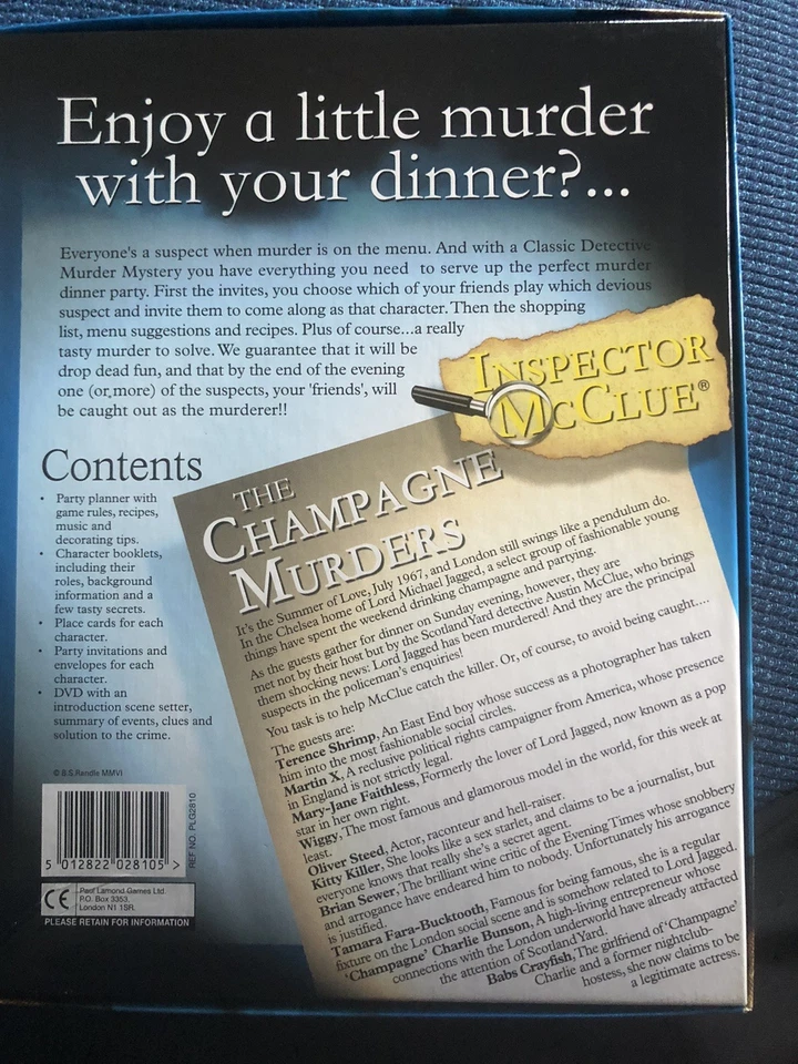 Inspector McClue Murder Mystery Dinner Party Game - The Champagne Murders - Image 2 of 3
