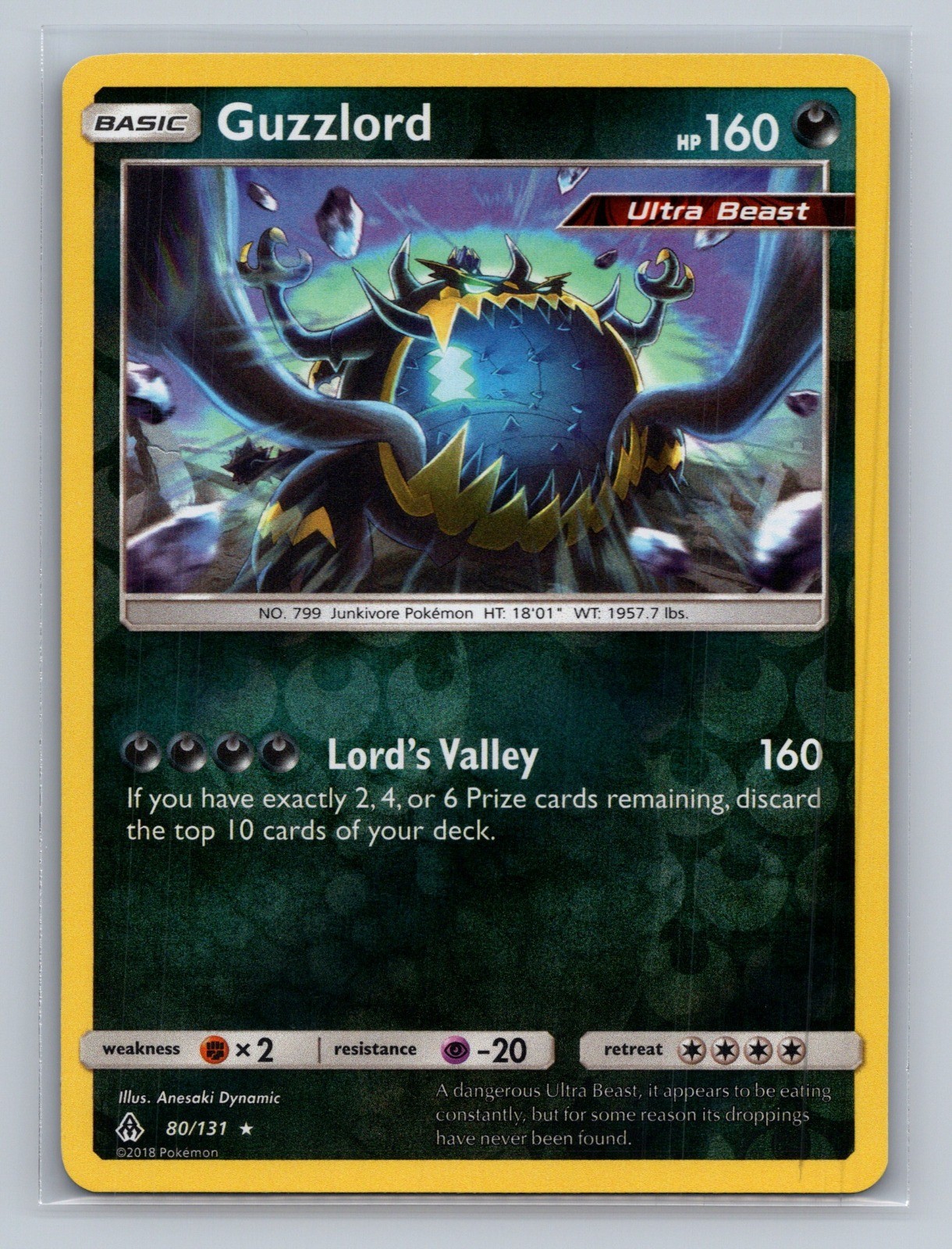 Guzzlord Reverse Holo Holo Rare SM - Forbidden Light 80/131 NM