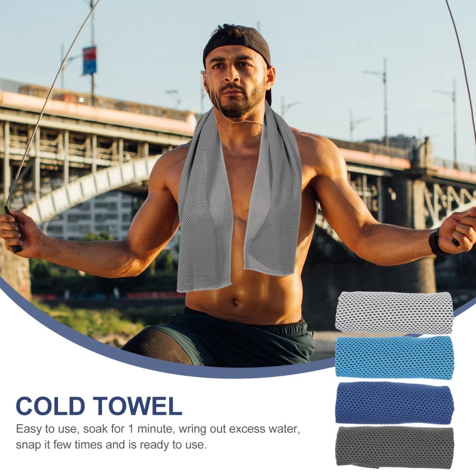  4 Pcs Kühlendes Handtuch Set Schnelltrocknendes Mikrofaser Handtücher - Bild 3 von 4