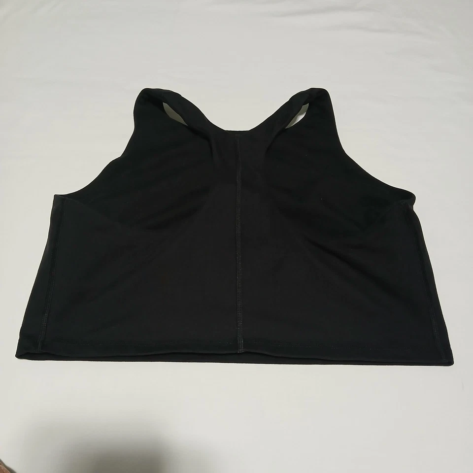 Camiseta sin mangas recortada Aerie OFFLINE The Hugger soporte medio elástica negra tostada L Foto 4 de 4