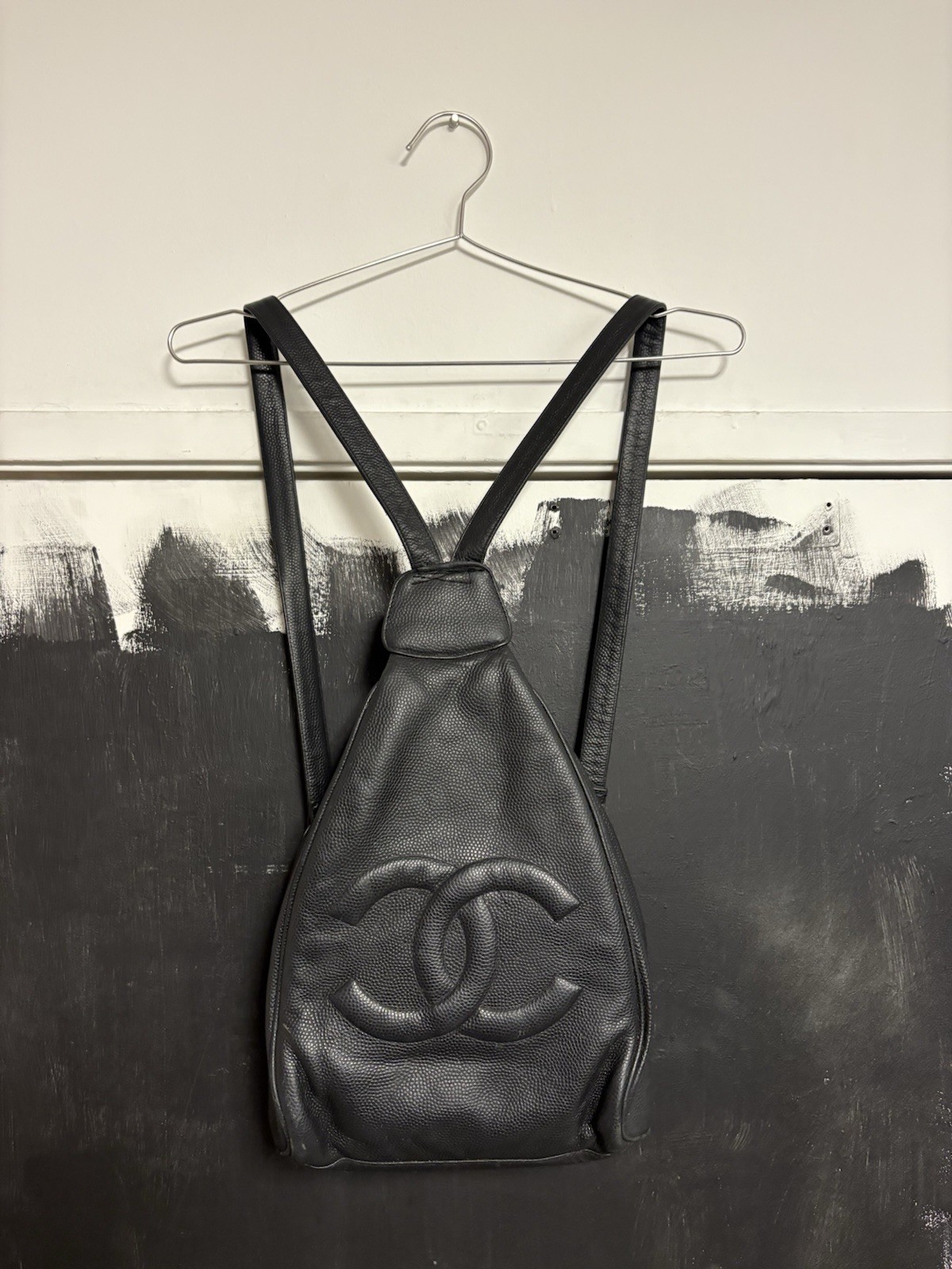 Vintage Chanel Backpack Black Leather Rare Authentic image 2