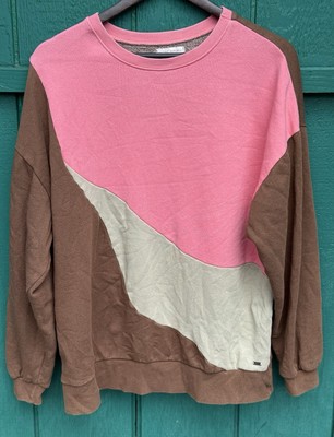 Pacific Republic Pull&Bear M Oversized Sweater Retro Vintage Stripe Soft Womens 