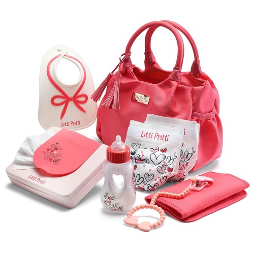 Toddler Purse Pretend Play Diaper Set with Accessories Role Play Toys Gift Girls