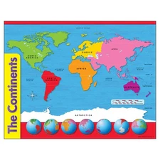 TREND The Continents Learning Chart, 17" x 22" T-38098 UPC 078628380989