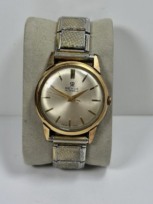 Vintage Revue Manual Wind Mechanical Swiss Wristwatch 17 Jewels Men s Watch
