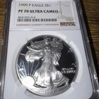 1999P Proof American Silver Eagle NGC PF70UCAM , Very Nice !! *key date!