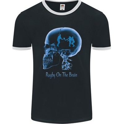 Rugby On The Brain Funny Union Spieler Herren T-Shirt Fruit of the Loom