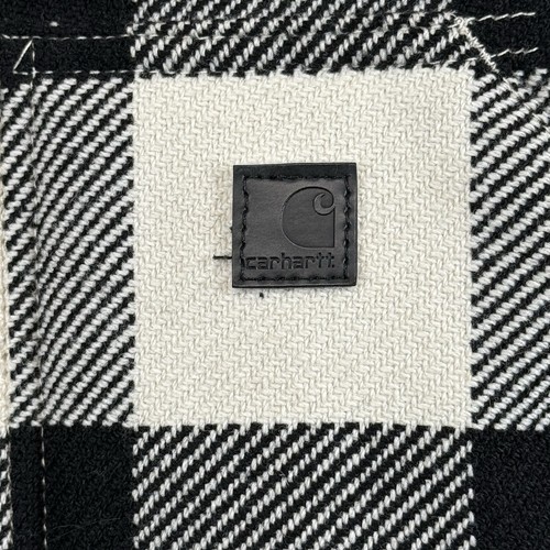 CARHARTT Giacca Bufalo Plaid Lana Nero e Bianco Fuori Donna Taglia 2XL (20) - Foto 10 di 19