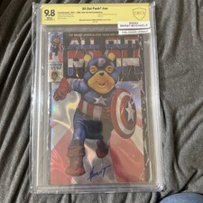 All Out Pooh? Signed Metal Cover # Captain America #154 Homage comic cover