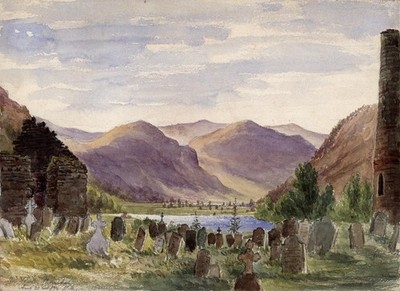 Selina Viscountess Milton - Gemälde - Sieben Kirchen Wicklow Irland - 1874