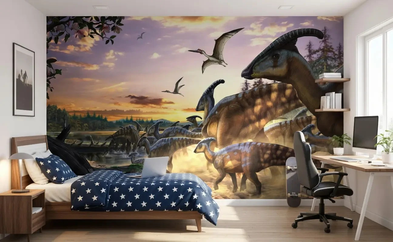 Dinosaur Land Picture Wallpaper giant bedroom wall mural National Geographic