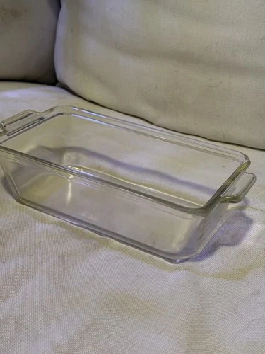 Pyrex Vintage Bread Loaf Pan 1980s Made in USA, Clear Glass