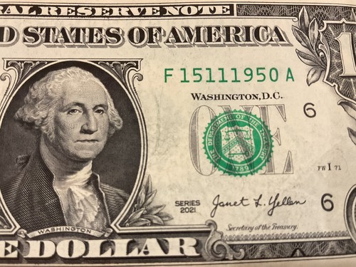 One Dollar bill “Birthday/Anniversary” note Nov. 15,1950 - Picture 1 of 4