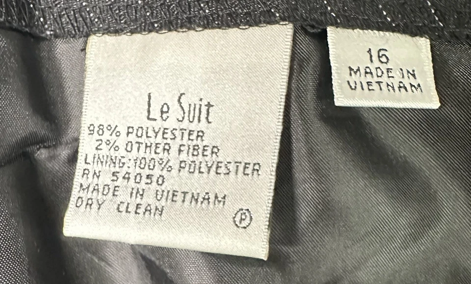 Le Suit Petite 2 Pc Set Women Pants & Blazer Womens XL Black & Blue Pinstripe - Image 4 of 4