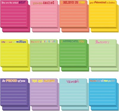 Yinder 24 Pcs Inspirational Sticky Notes Motivational Pad