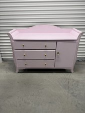 Light Pink Solid Wood Dresser for Change Diaper Changing Table 3 Drawers
