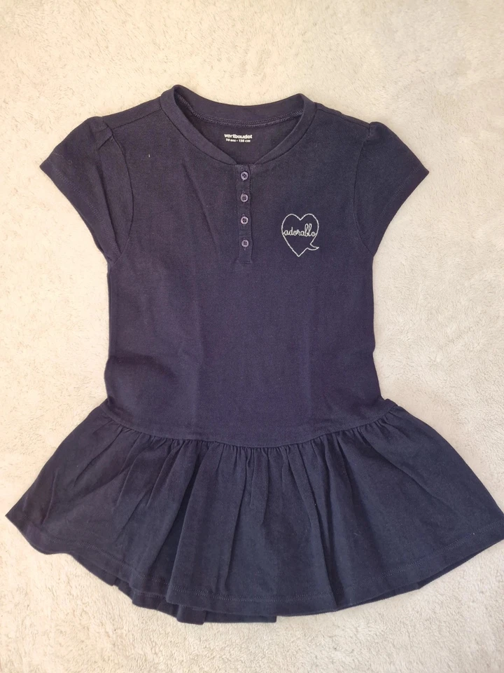 vertbaudet Mädchen Freizeitkleid Gr. 138 cm Blau Casual Baumwolle - Bild 4 von 4