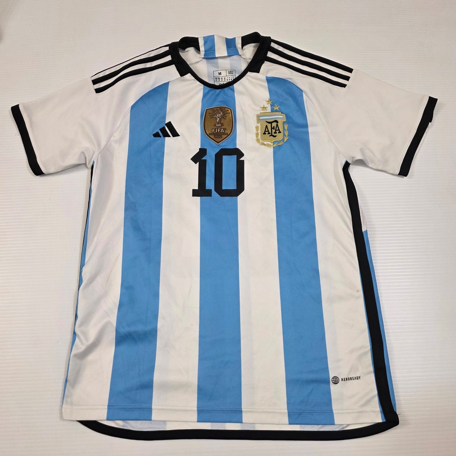 Adidas Argentina Lionel Messi #10 Soccer Jersey Medium Slim FIFA World Cup 2022
