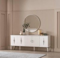 Sideboard Anrichte Mit Spiegel Gruppe Kommode Holz Weiß Esszimmer