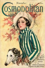 361385 Cosmopolitan Cover Lady Greyhound Dog Retro Art Wall Print Poster